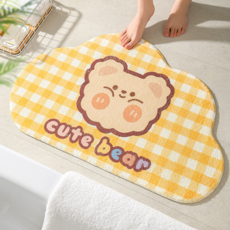 卡通圖案浴室吸水地墊，適用於浴室、臥室、廁所，尺寸40*60cm / 50*80cm / 60*90cm, 可愛熊