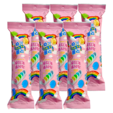 마카롱 닮은 슈가롤리 무지개 솜사탕, 12g, 6개