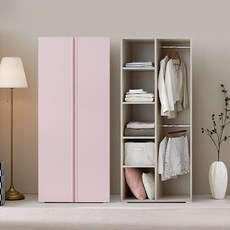 케이컴퍼니 LPM 심플비800긴문수납장, 핑크