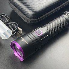 아미디오 충전식 LED UV라이트UL-311(2000mAh 배터리 포함) 축광 365nm 경화 형광 탐지, 1개, 블랙