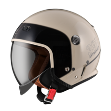 ZEUS 391 A28 月球帽 內墨鏡騎士帽 加長內墨鏡片 3/4罩安全帽, 卡其/黑銀