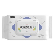 宇運女神 廚房清潔濕巾 含APG去污因子 80抽, 1個, 單包價