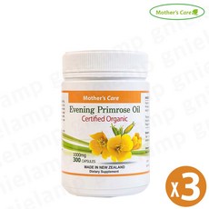 [마더스케어](3통) 마더스케어 오가닉 달맞이꽃종자유 1000mg 300 캡슐 뉴질랜드 EPO, 300정, 3박스