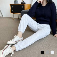 여성 트레이닝 팬츠 | 편안 무지 조거 스타일 고무줄 밴딩