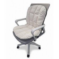 등받이 일체형 극세사 의자 방석, 화이트