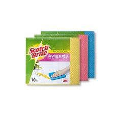 3M 스카치브라이트 천연펄프행주 10개입, 1세트, 분홍