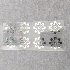 이로나 한복 전사지 전통문양 열전사 스티커 금박 은박 길상문 꽃문양, 1개, 전통 꽃무늬 패턴 -은박2.5cm직경/8개