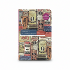 봄밤 빈티지 엽서 감성 하드커버 노트, 1개, 로즈 레드