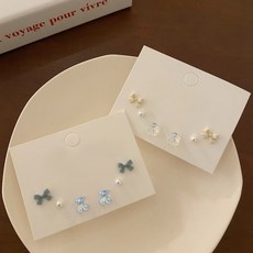 진주 자개 귀걸이 은침 s925 하트 큐빅 데일리 회사 하객 세트 리본