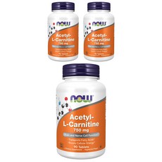 나우푸드 아세틸 L-카르니틴 750mg 타블렛 비건, 90개입, 3개, 90정
