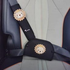 優選 小童護盾防勒脖 汽車兒童安全帶調節固定器 可愛卡通寶寶車載通用, 1個, 獅子王冰絲護盾套裝