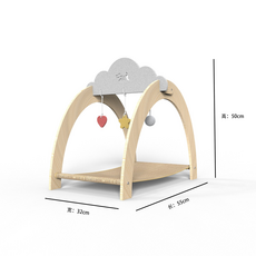 雲朵造型嬰兒安撫玩具吊架，附小熊圖案軟墊, 云朵貓床磨爪款, 1個