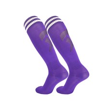 薄款高筒足球襪 男款兒童學生專業運動過膝透氣長筒襪, 紫白,夏薄款 S碼28-33）, 1個