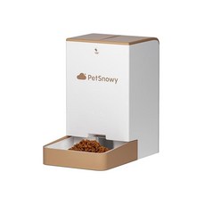 PetSnowy SNOW 寵物智能餵食器 4L, 1個, 咖白, 咖白