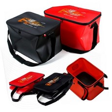 낚시 미끼 보관 운반 보냉 가방 접이식 수납 케이스 방수 코팅 어깨 끈 손잡이, 1개, 국산접이식 밑밥통36리터(블랙)