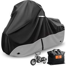 미국출고 평점4.5+ 224045 Tokept 오토바이 커버 275.4cm(110인치) 사이드+탑 박스 투어링 모델 특정 차량 커버 보관 할리 데이비슨 울트라 리미티드 로, 회색
