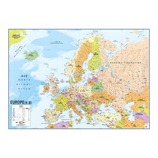 Jido.com 覆膜款歐洲地圖 小 110 x 78 cm + 世界地圖組, 1套