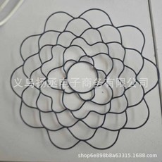 金屬鐵藝花朵軟裝飾框, 1個, 6英寸黑色