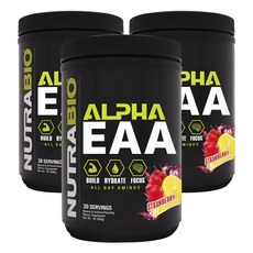 NUTRABIO Alpha EAA蛋白粉 草莓檸檬味, 3個, 458g
