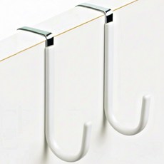 사무실 가방 걸이 파티션 후크 무타공 모자걸이 방문 도어 행거 문 옷걸이, 04_화이트 와이드45mm 2p, 1개