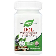 Nature's Way DGL 글리시리진이 제거된 감초 추출물 츄어블 100정 EMT-09021