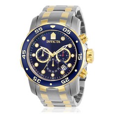 Invicta 남성 프로 스쿠버 다이버 투톤 스테인리스 스틸 크로노그라프 쿼츠 시계 블루 모델 0077)