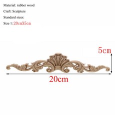 직사각형 조각 가구 캐비닛에 대 한 천연 나무 아플리케 도색되지 않은 나무 몰딩 데 칼 빈티지 장식 액세서리, 20cmX5cm 4