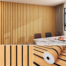 라멜리 붙이는 템바보드 단열 벽지, 원목색