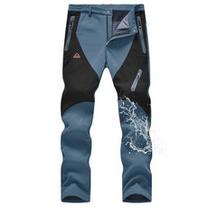 TBMPOY 남성용 스노우 스키 방수 소프트쉘 스노우보드 팬츠 아웃도어 하이킹 플리스 안감 내마모성 방풍 그레이 블루 40 그레이 블루 122167