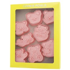 Mian Xiao Xin 비스킷 몰드 DIY 3D 입체 홈베이킹 도구 아이싱 쿠키스탬프 8종 세트 MX001, 곰돌이, 1개