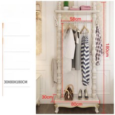 드레스룸 행거 스탠드 북유럽 사무실 침실 인테리어 옷걸이, 골드 트림 C-6 아이보리 80길이