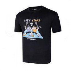 VICTOR 勝利 T-2605 羽球上衣, 1個, T-2605 C 黑,3XL