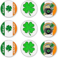 PinMart 골프 볼 마커 썬캡 모자 필드용품 핀마트 믹스 번들 9종 골프공 팩 남녀 액세서리, Luck of the Irish Green/Orange, 1개