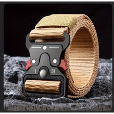 正品戰術腰帶快速釋放戶外腰帶柔軟真尼龍運動配件男女黑帶, 紅色卡其色, 1個