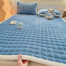 얇은토퍼 미끄럼 방지 겨울 가을 시트 싱글, 1cm, 그레이 블루