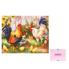 DCLARE 相框畫布型鑽石畫 DIY 套組 40 x 50 cm, 1套, 公雞家族