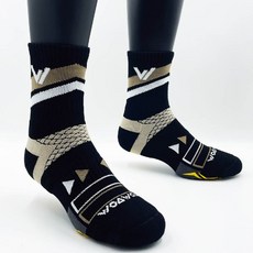 WOAVW 四向止滑 能量激發 登山襪 中高筒 機能襪, 1個, L(25-28cm)咖啡米