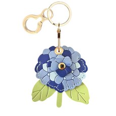 에어태그와 호환되는 가죽 키체인 홀더 케이스 키링이 있는 귀여운 보호 커버 지갑 키 가방 반려동물용 긁힘 방지 파인더 GPS 트래커 케이스 (수국 C), 에어태그와 호환되는 가죽 키체인 홀더 케이스, 키링이