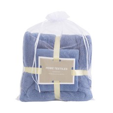 珊瑚絨吸水浴巾 【買大送小】超吸水速乾柔軟親膚不掉毛浴巾, 深海藍, 1個