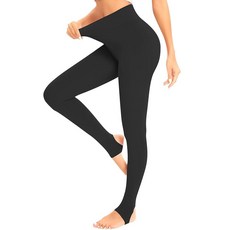 DOCUMO 여성용 타이츠 80 데니어 불투명 부드러운 단색 하이 웨이스트 스트레치 팬티 스타킹 스터럽 블랙