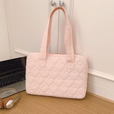 오브비 노트북 수납 휴대용 소프트 하트 컴퓨터 가방, 1개, 핑크