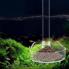 대/소/대+소 구성 수족관 아크릴 먹이 튜브 어항 사료 피더 급여기 피딩 트레이 표류 방지, 1개