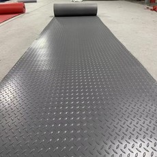 PVC 매트 고무 시트 미끄럼 바닥 작업장 방지 복도, 1.5mx1m, 1개, 그레이 1.5mm 표준
