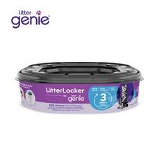 Litter Genie第四代貓咪鎖便桶抗菌塑膠袋匣，多層鎖臭八角形設計，適用第四代鎖便筒, 1個, Black
