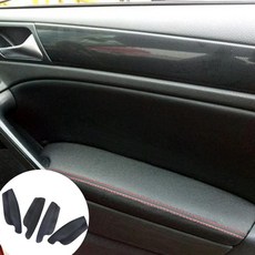 골프 자동차 도어 팔걸이 패널 가죽 커버 보호 트림, 4. 4PCS-Black-Red, A. 2010-2013