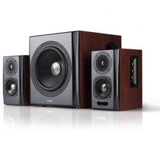 에디파이어 S350DB 무선 블루투스 스피커 시스템 책장형 스피커 세트 150W RMS 출력 광/동축/블루투스/듀얼 RCA 연결 가능, Red-brown