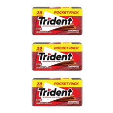 트라이던트 무설탕 자일리톨 껌 시나몬, 26.6g, 3개