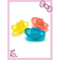 PLAYGRO 培高 澳洲 軟膠三色小船洗澡玩具組, 1個, 三色