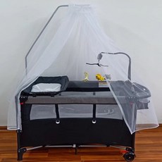 現貨牀邊牀歐式寶寶牀遊戲牀功能BB搖牀亞馬遜爆品嬰兒牀拼接, 灰色帶蚊帳