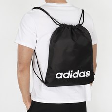 아디다스 LINEAR GYM SACK 헬스 운동 러닝 축구 농구 보조 가방 짐색 신발 주머니, black+white, 1개